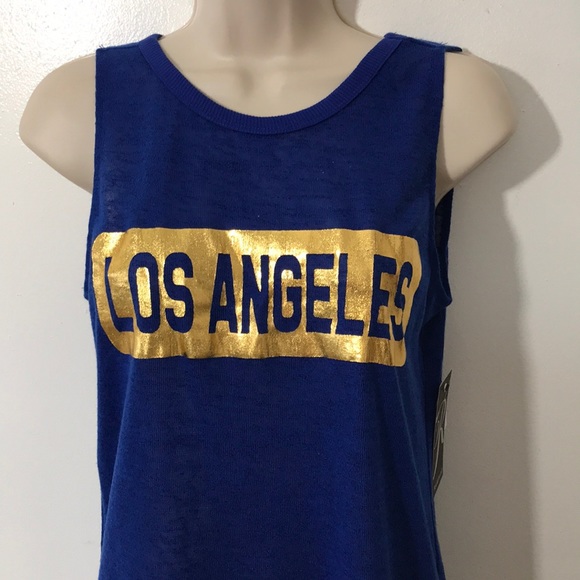 Rampage Blue/Gold Surplice Back Tank Top Sz S NWT - Picture 4 of 5